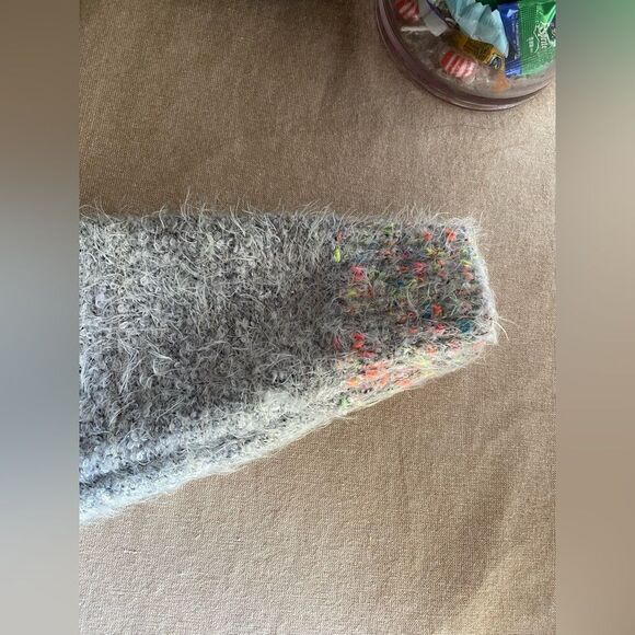 Free People Sweater Women Pullover Gray Preppy Stardust Comfy Holiday Top Sz M - Picture 8 of 12